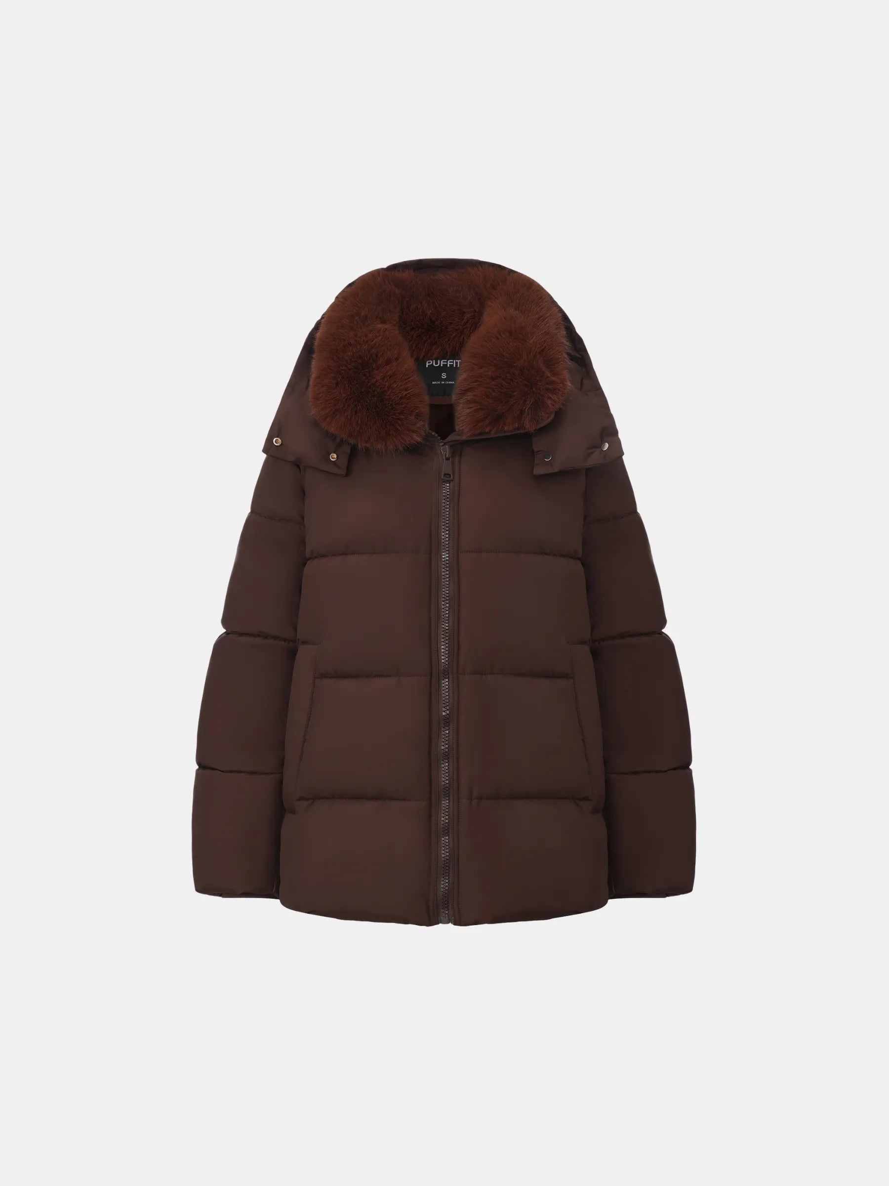 WarmCore™ Detachable Faux Fur Collar Hooded Puffer