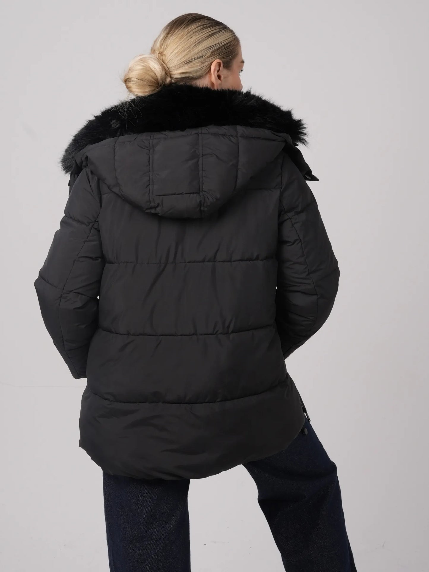 WarmCore™ Detachable Faux Fur Collar Hooded Puffer