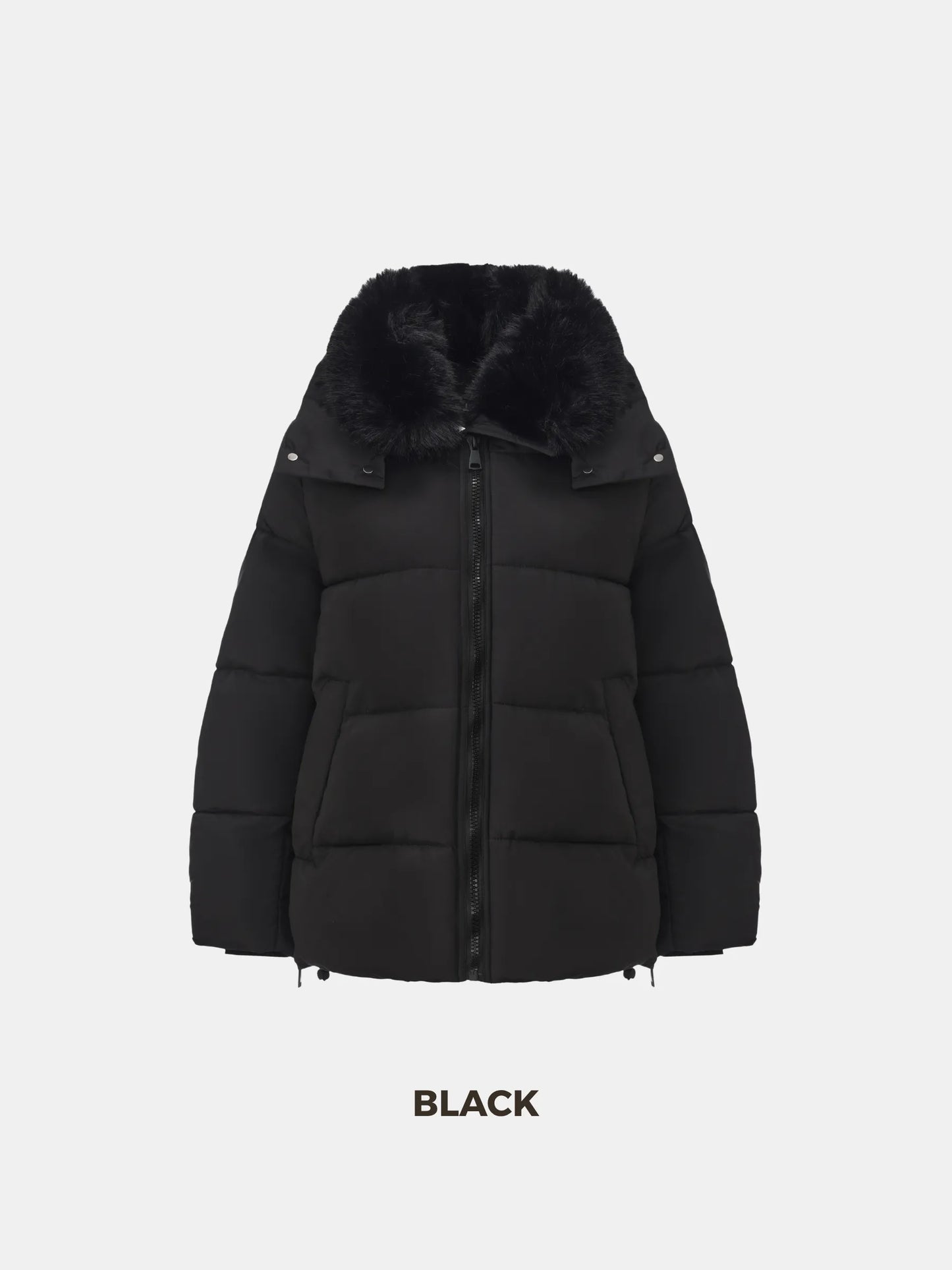 WarmCore™ Detachable Faux Fur Collar Hooded Puffer