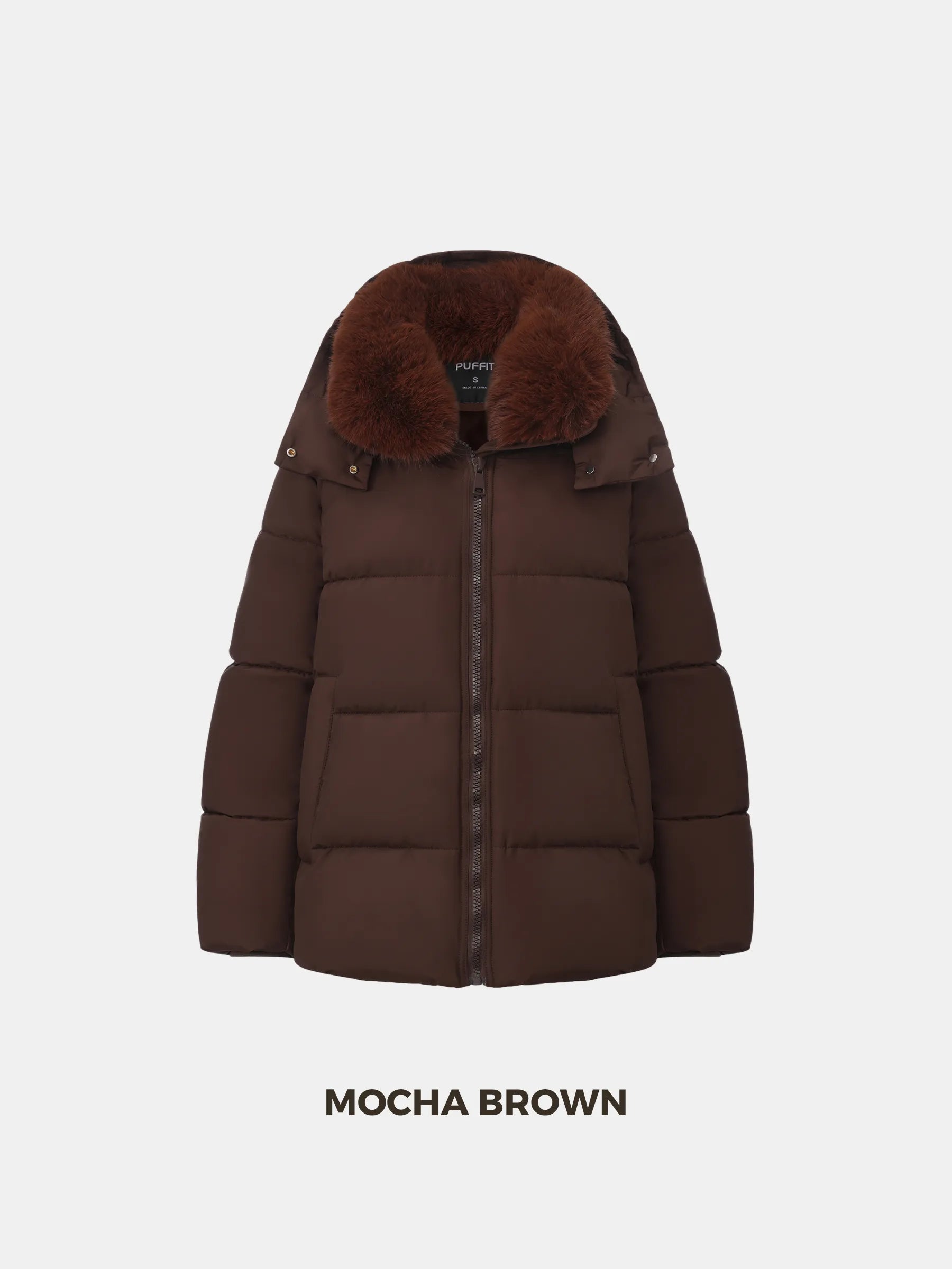 WarmCore™ Detachable Faux Fur Collar Hooded Puffer