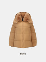 WarmCore™ Detachable Faux Fur Collar Hooded Puffer