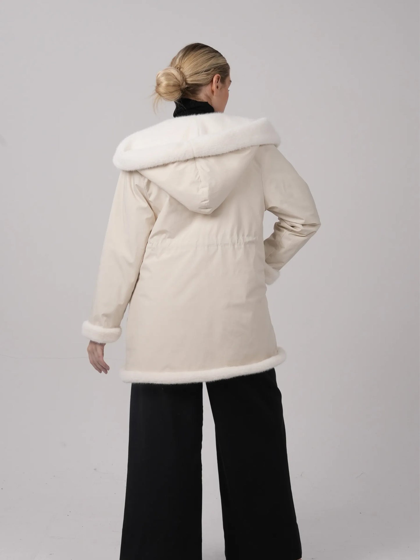 STM-TEX™ Faux Fur Lined Mid Length Rain Coat