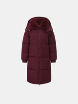 WarmCore™ Faux Fur Collar Long Puffer Jacket