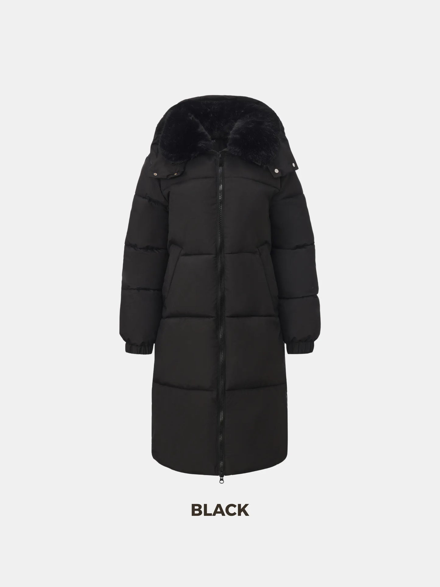 WarmCore™ Faux Fur Collar Long Puffer Jacket