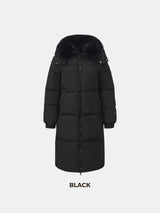 WarmCore™ Faux Fur Collar Long Puffer Jacket