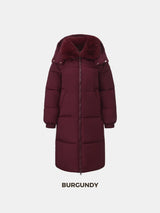 WarmCore™ Faux Fur Collar Long Puffer Jacket