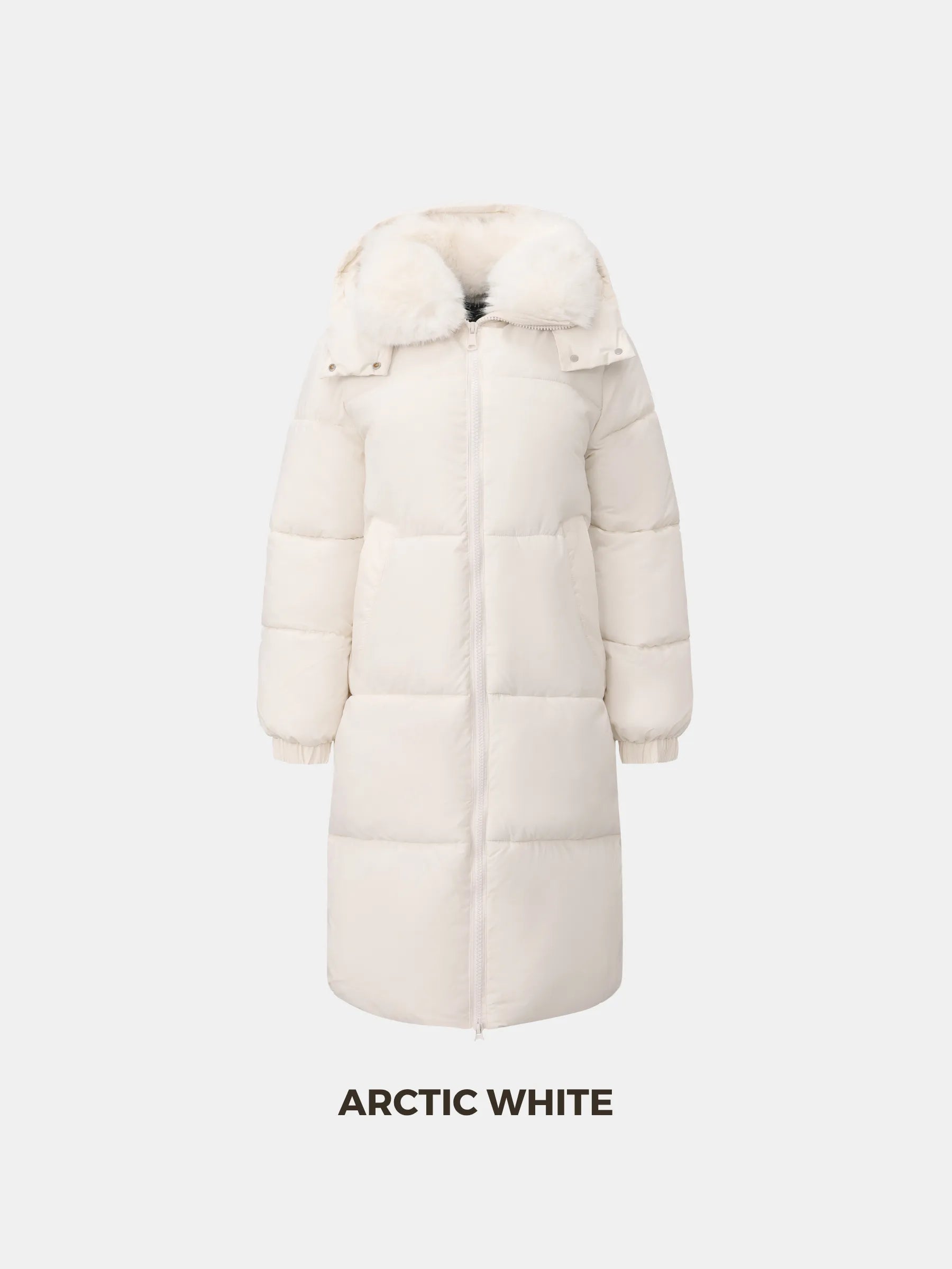 WarmCore™ Faux Fur Collar Long Puffer Jacket