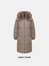 WarmCore™ Faux Fur Collar Long Puffer Jacket