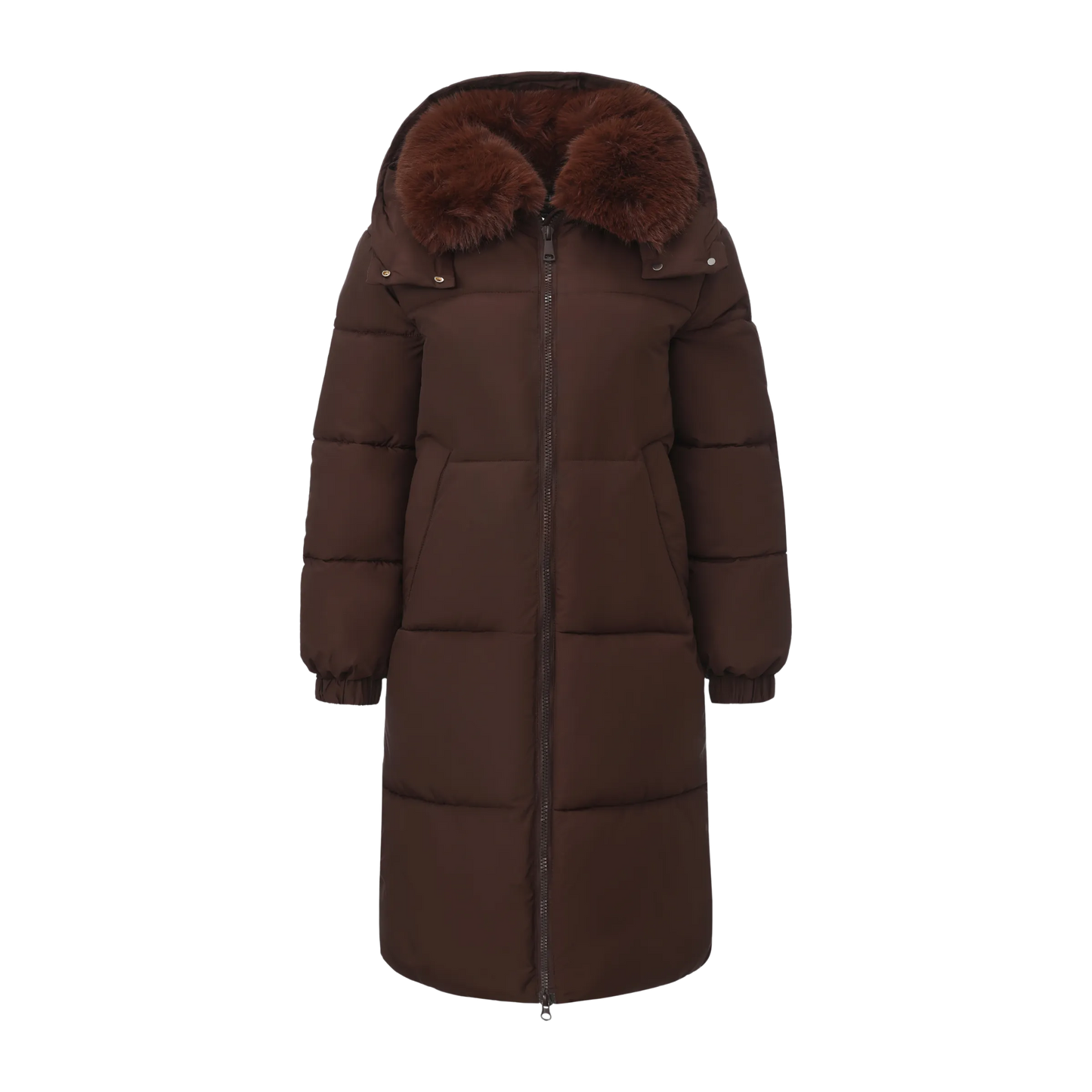 WarmCore™ Kunstpelzkragen, abnehmbare Kapuze und seitlicher Reißverschluss, hochwertiger, umweltfreundlicher Pelzkragen