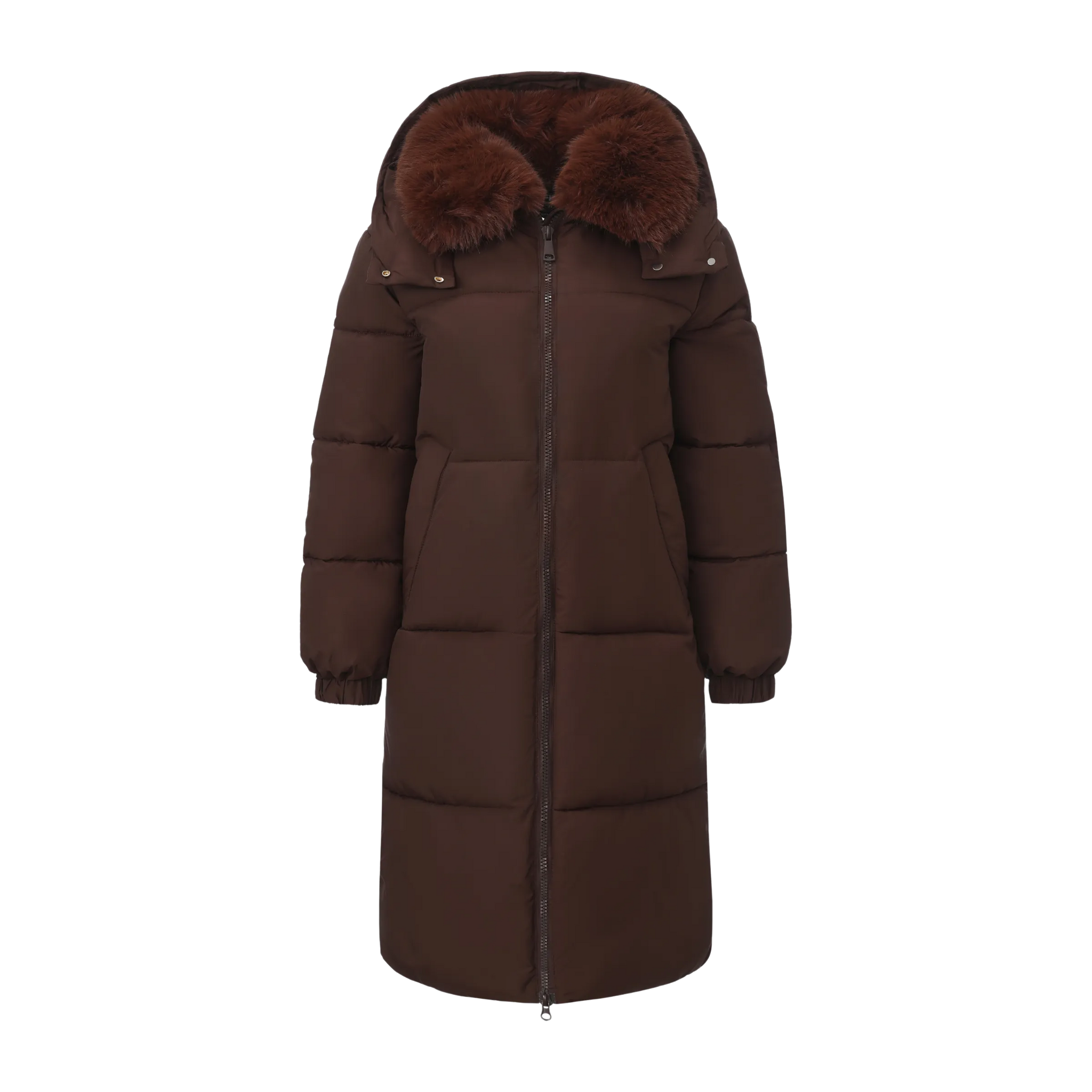 WarmCore™ Kunstpelzkragen, abnehmbare Kapuze und seitlicher Reißverschluss, hochwertiger, umweltfreundlicher Pelzkragen