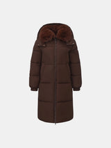 WarmCore™ Faux Fur Collar Long Puffer Jacket