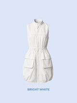 FreshWave™ Short-Sleeved Zippered Long Dress