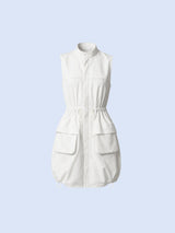 FreshWave™ Short-Sleeved Zippered Long Dress