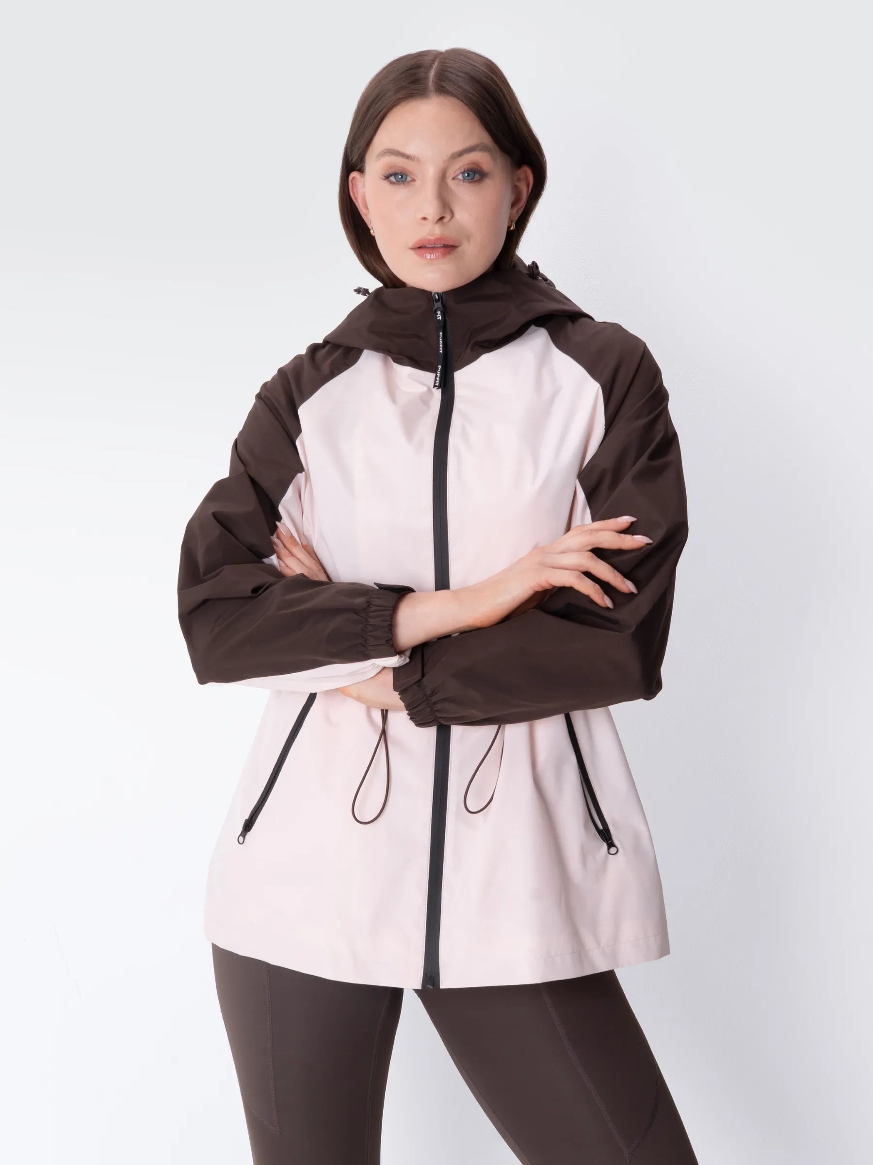 STM-TEX™ Brown/Pink Full-Zip Rain Jacket