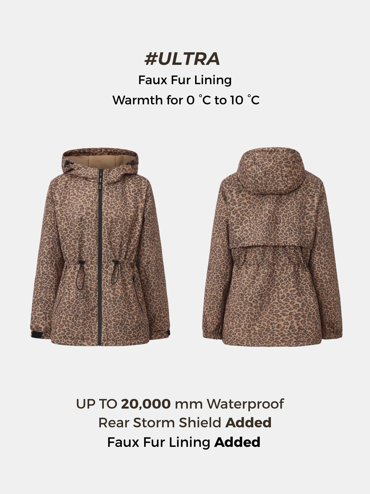 STM-TEX™ Premium Leopard Full Zip Rain Coat