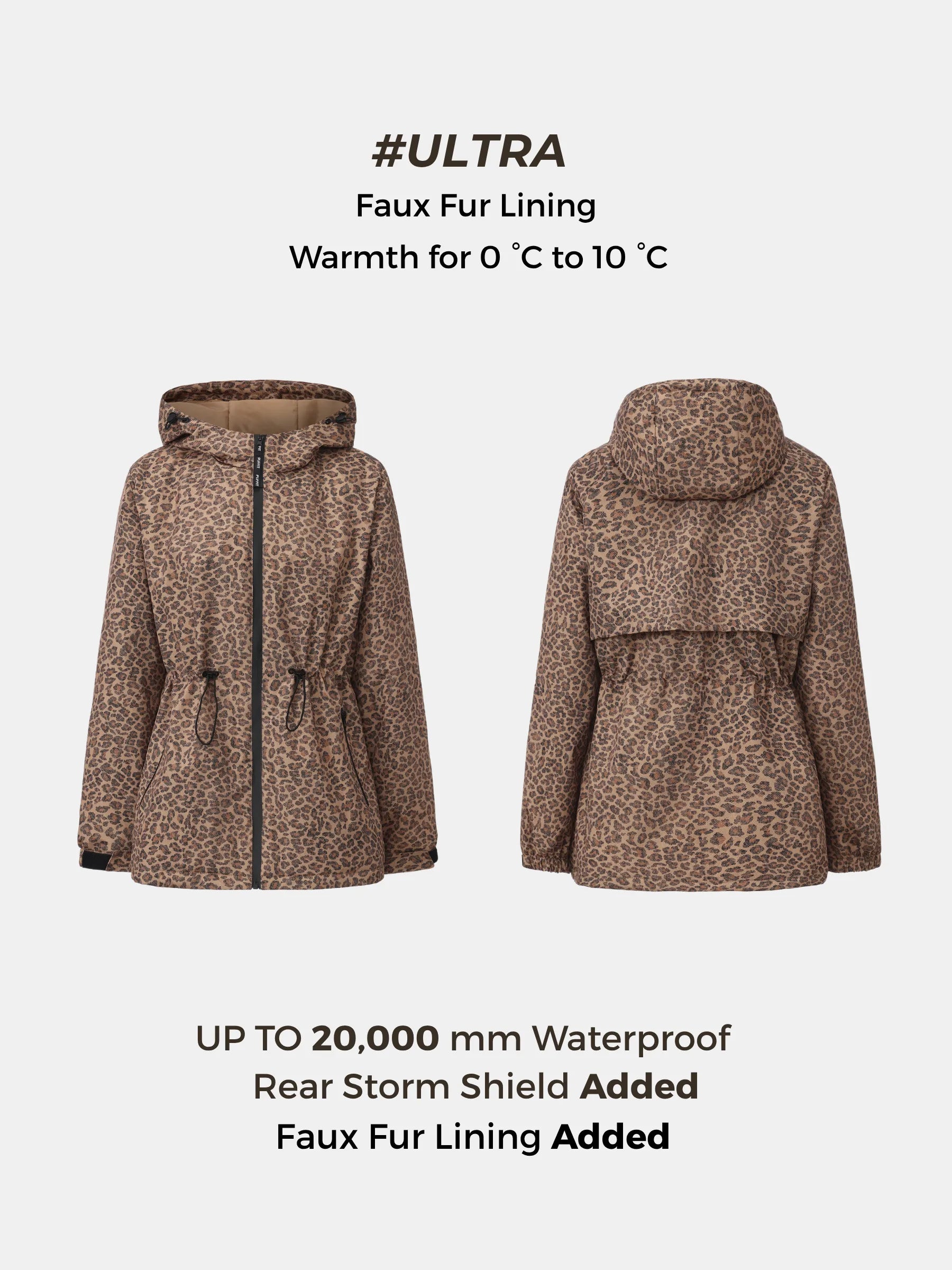 STM-TEX™ Premium Leopard Full Zip Rain Coat