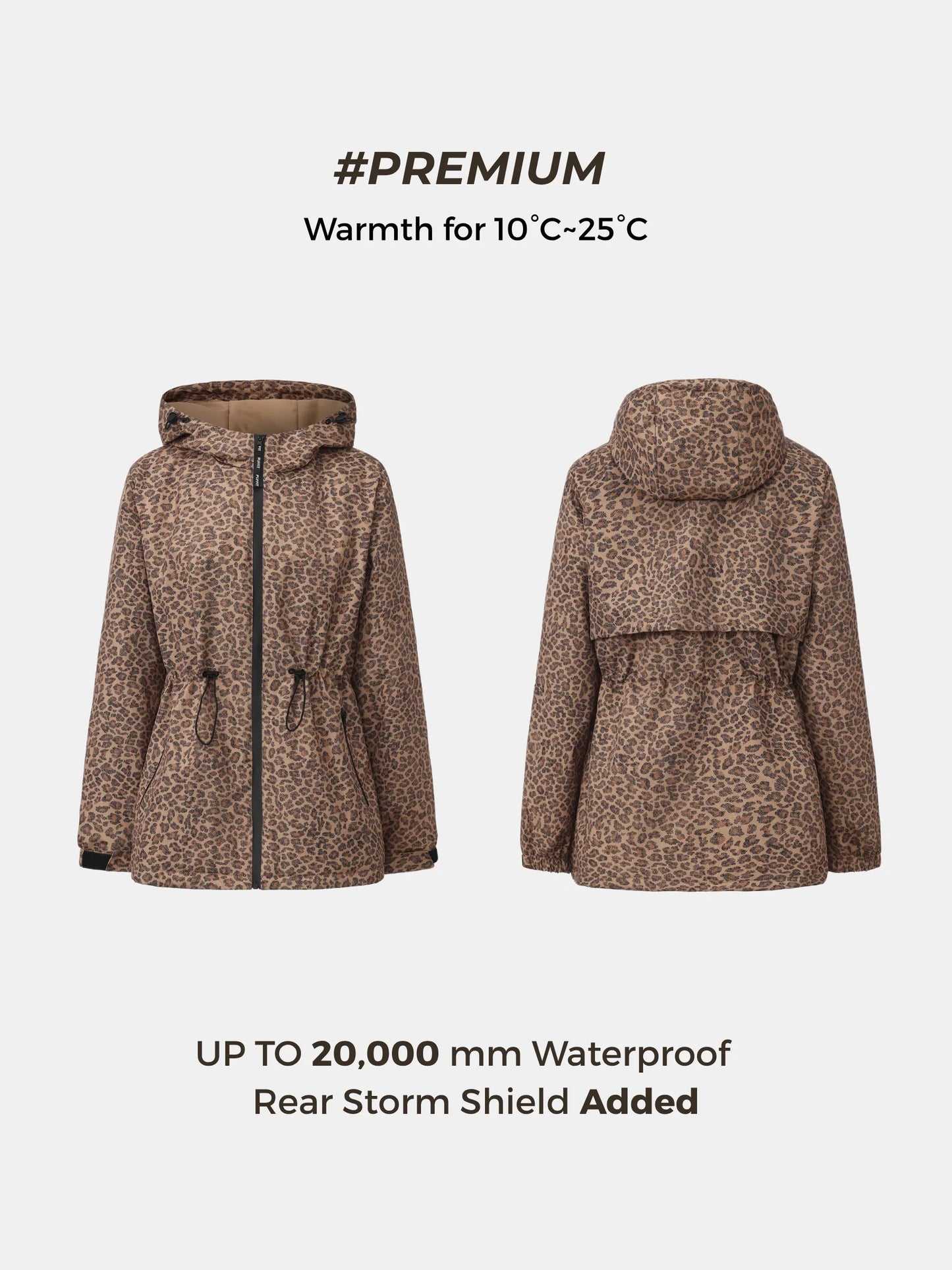 STM-TEX™ Premium Leopard Full Zip Rain Coat