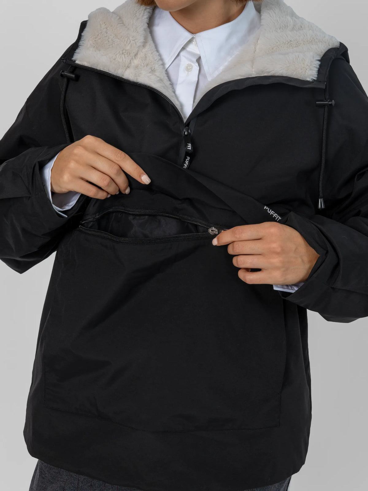 STM-TEX™ Faux Fur Lined Classic Relaxed Fit Rain Hoodie