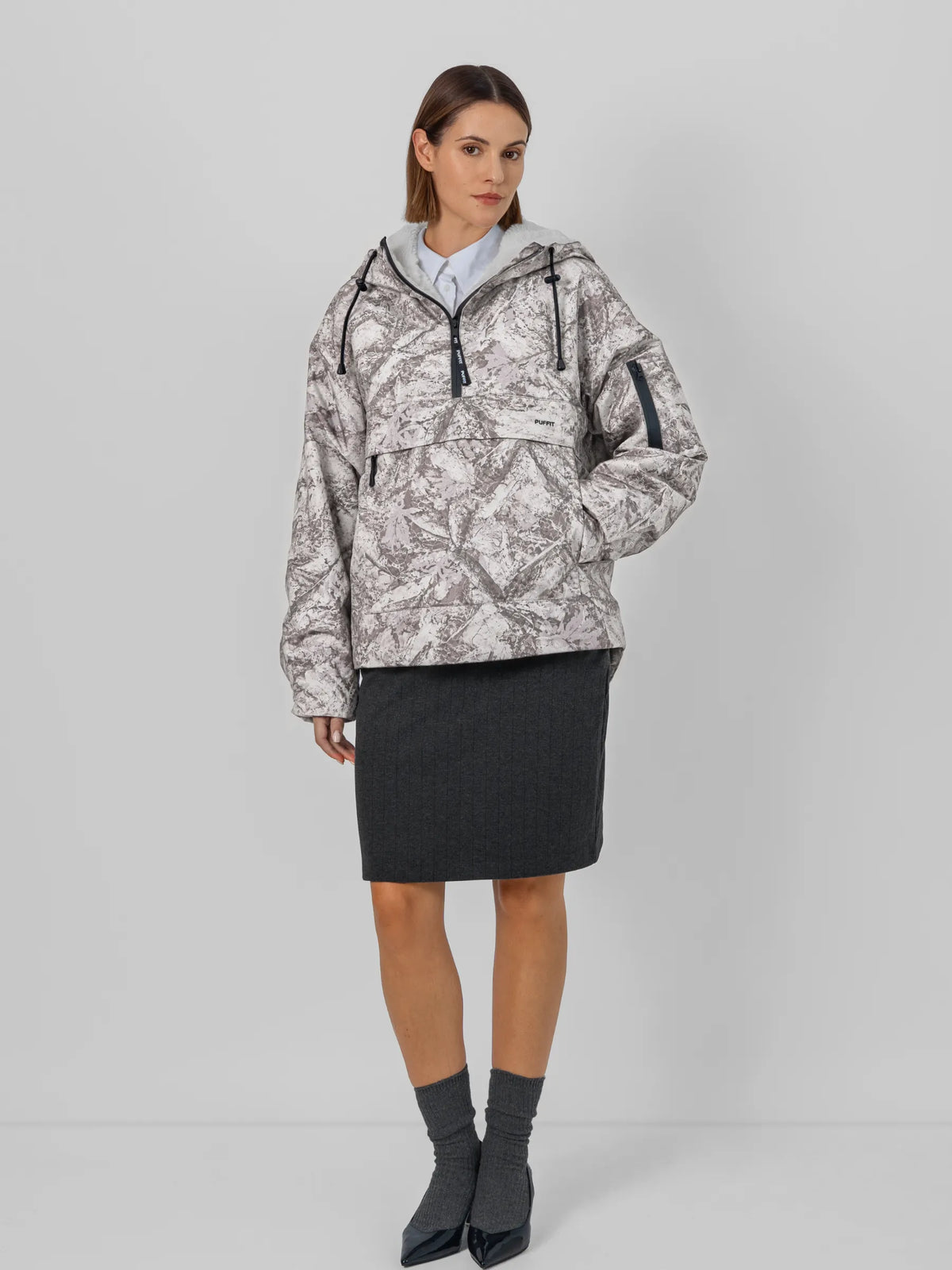 STM-TEX™ Faux Fur Lined Classic Relaxed Fit Rain Hoodie