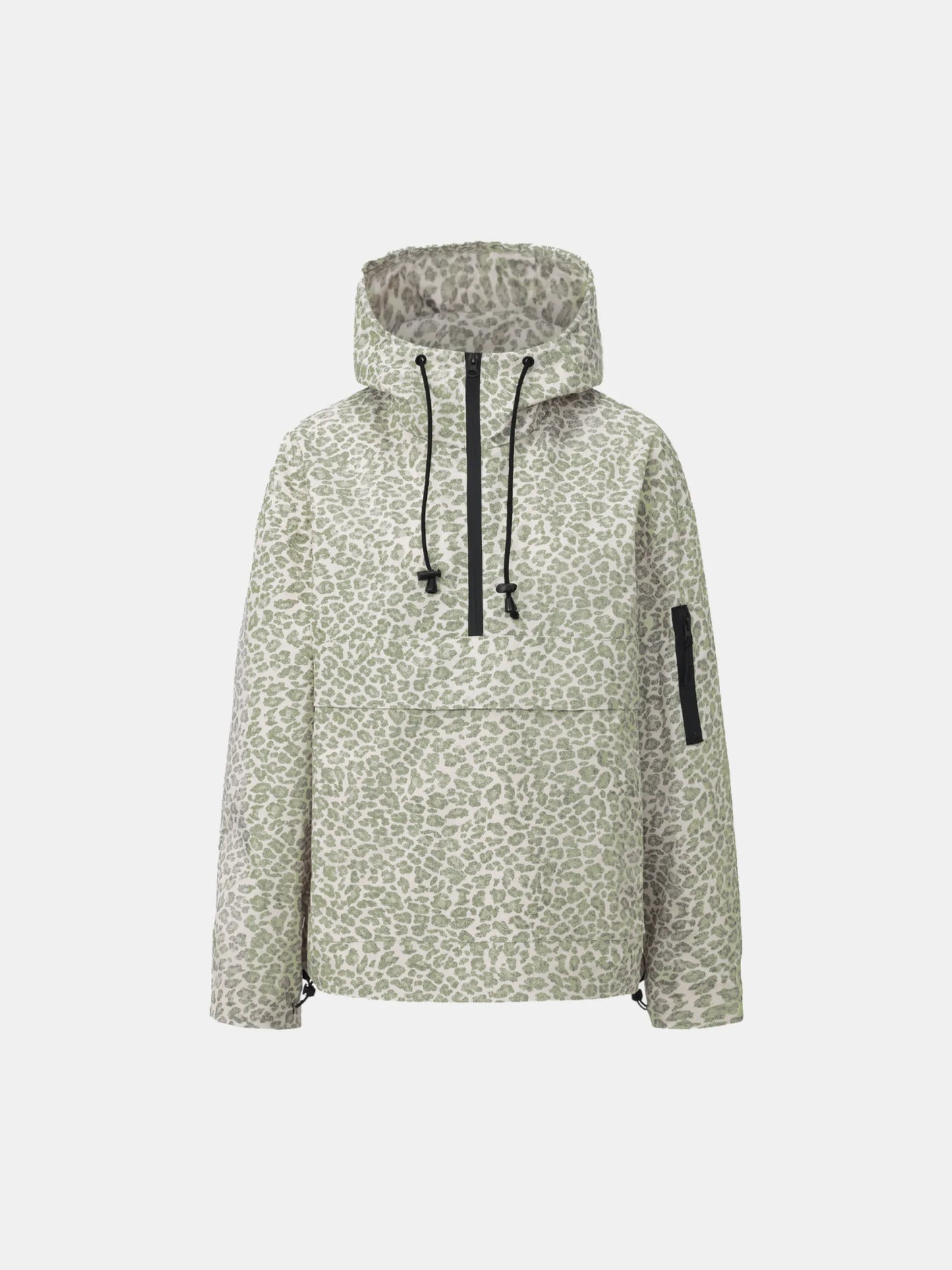 STM-TEX™ Olive Leopard Oversized Rain Hoodie