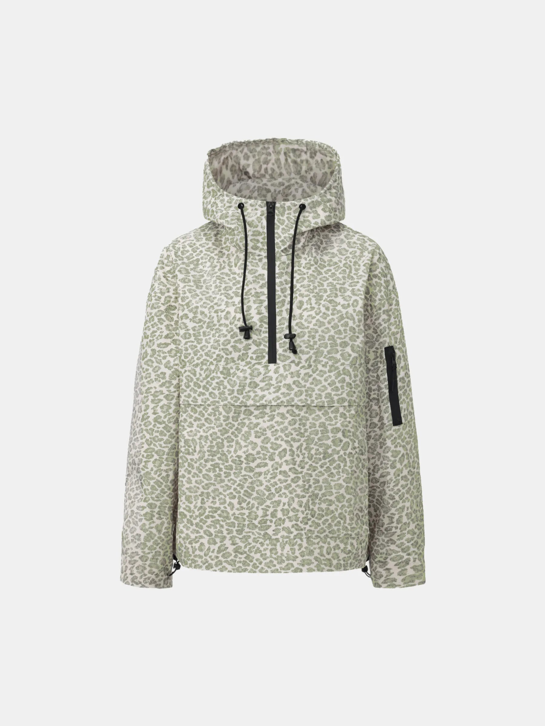 STM-TEX™ Olive Leopard Oversized Rain Hoodie