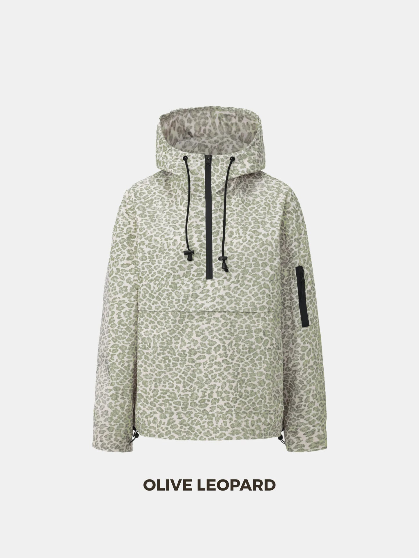 STM-TEX™ Olive Leopard Oversized Rain Hoodie