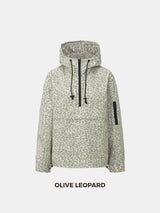 STM-TEX™ Olive Leopard Oversized Rain Hoodie