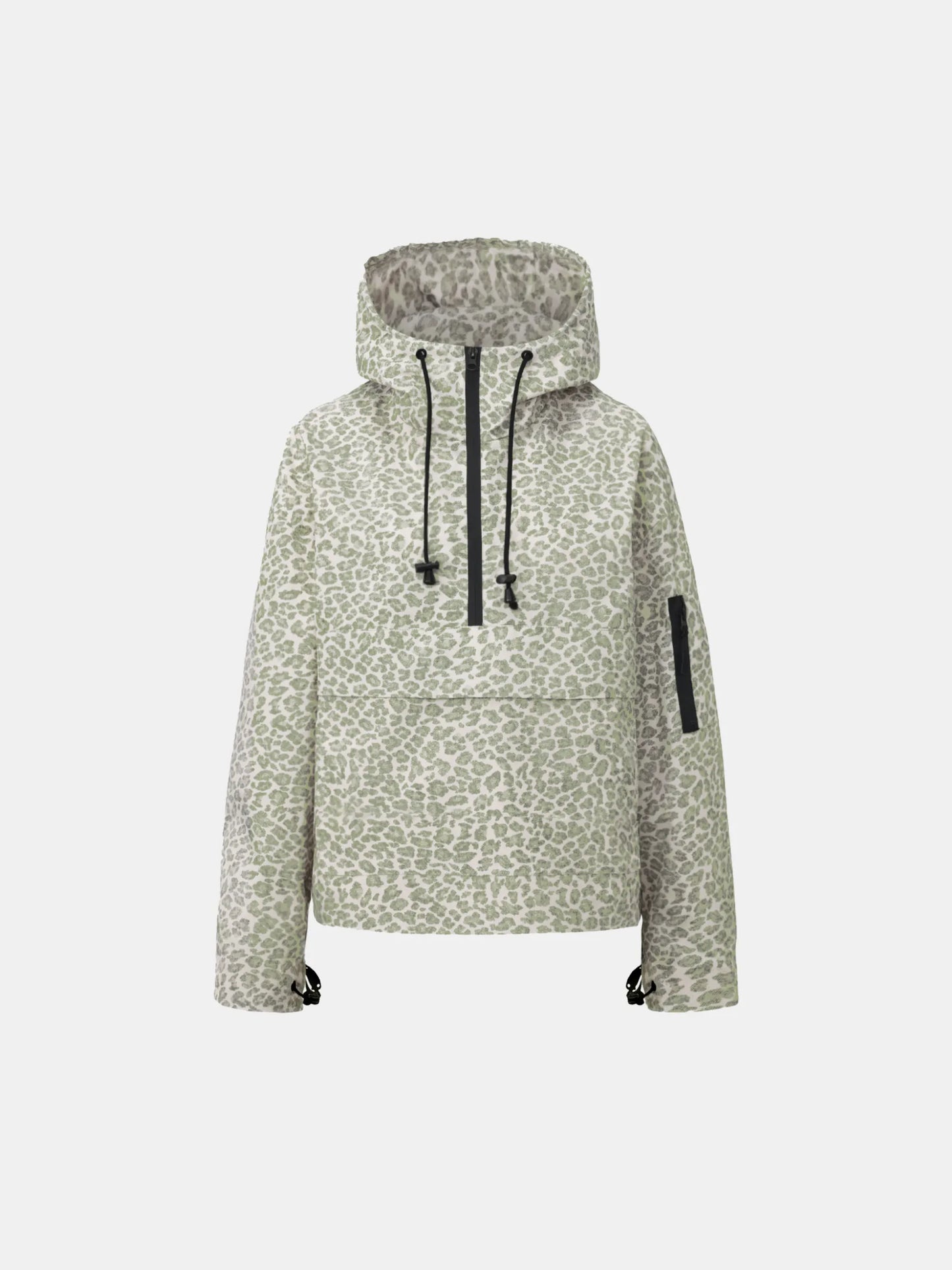 STM-TEX™ Olive Leopard Oversized Rain Hoodie