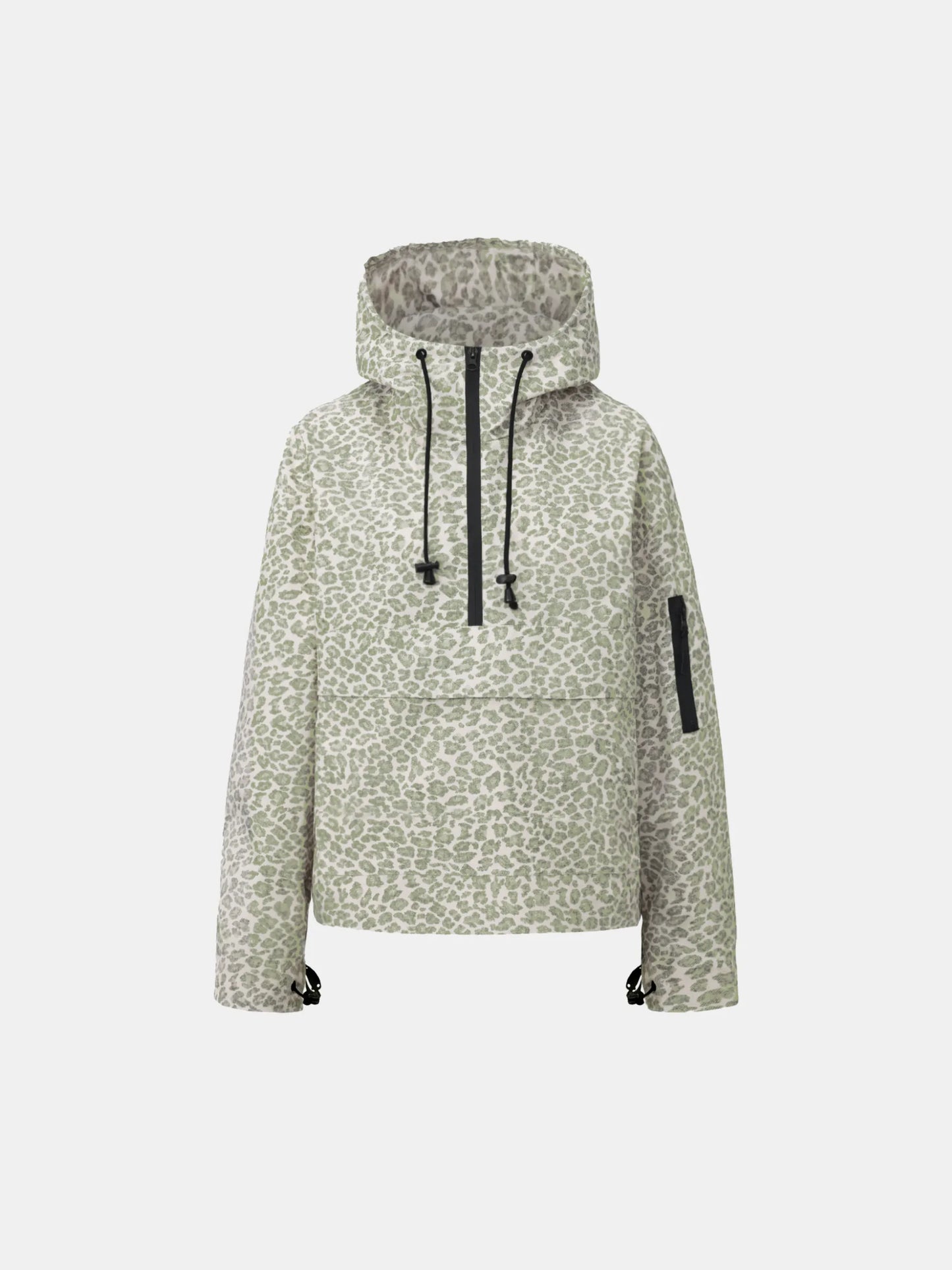 STM-TEX™ Olive Leopard Oversized Rain Hoodie