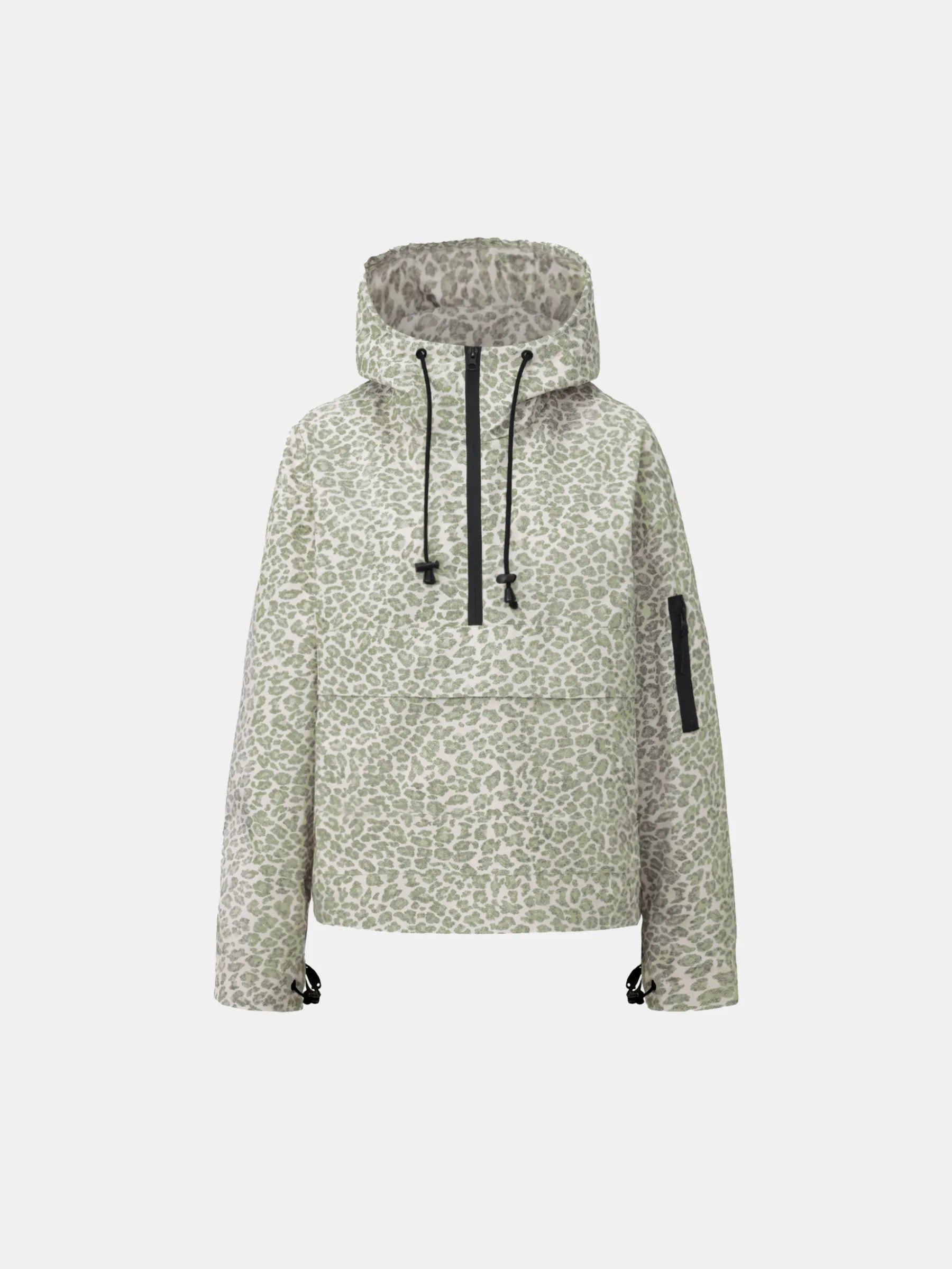 STM-TEX™ Olive Leopard Oversized Rain Hoodie