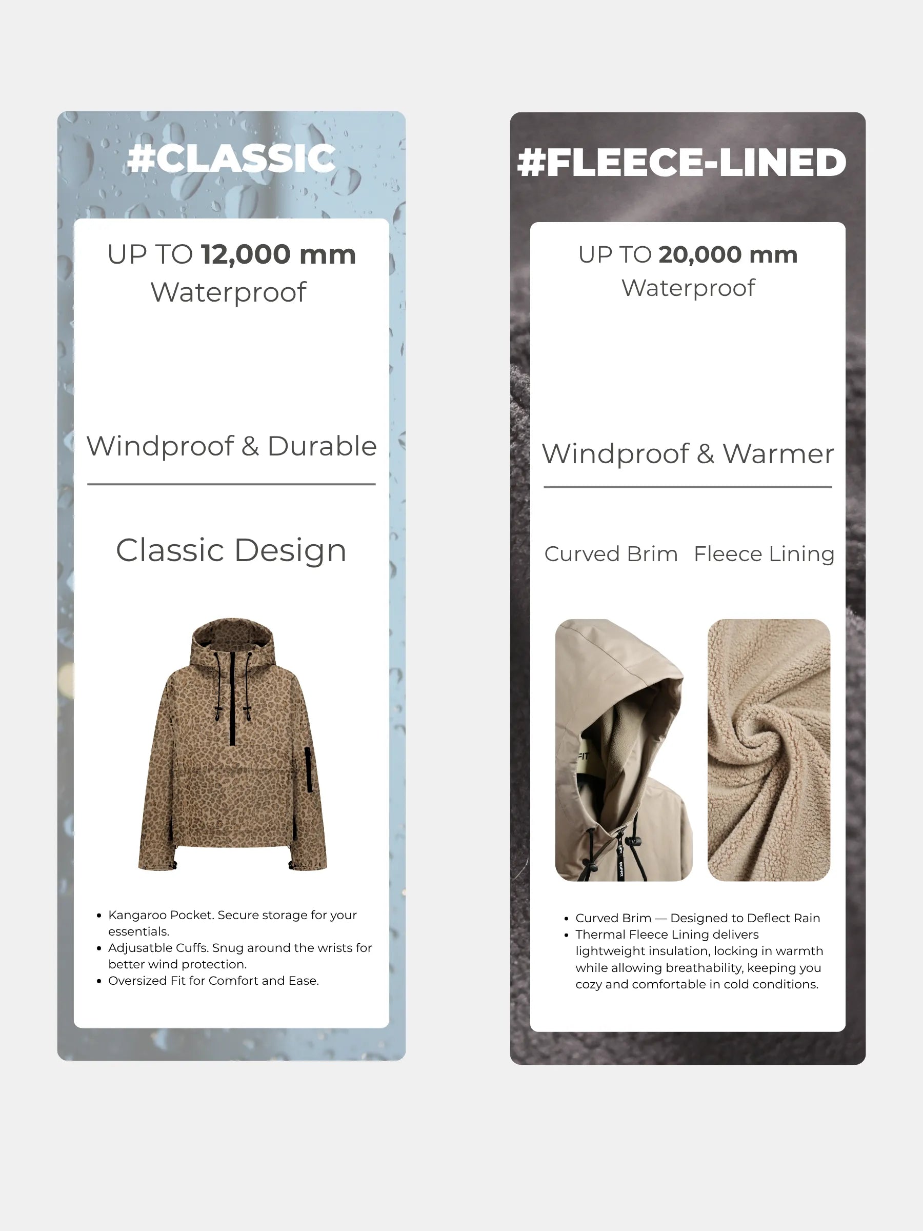STM-TEX™ Leopard Oversized Rain Hoodie