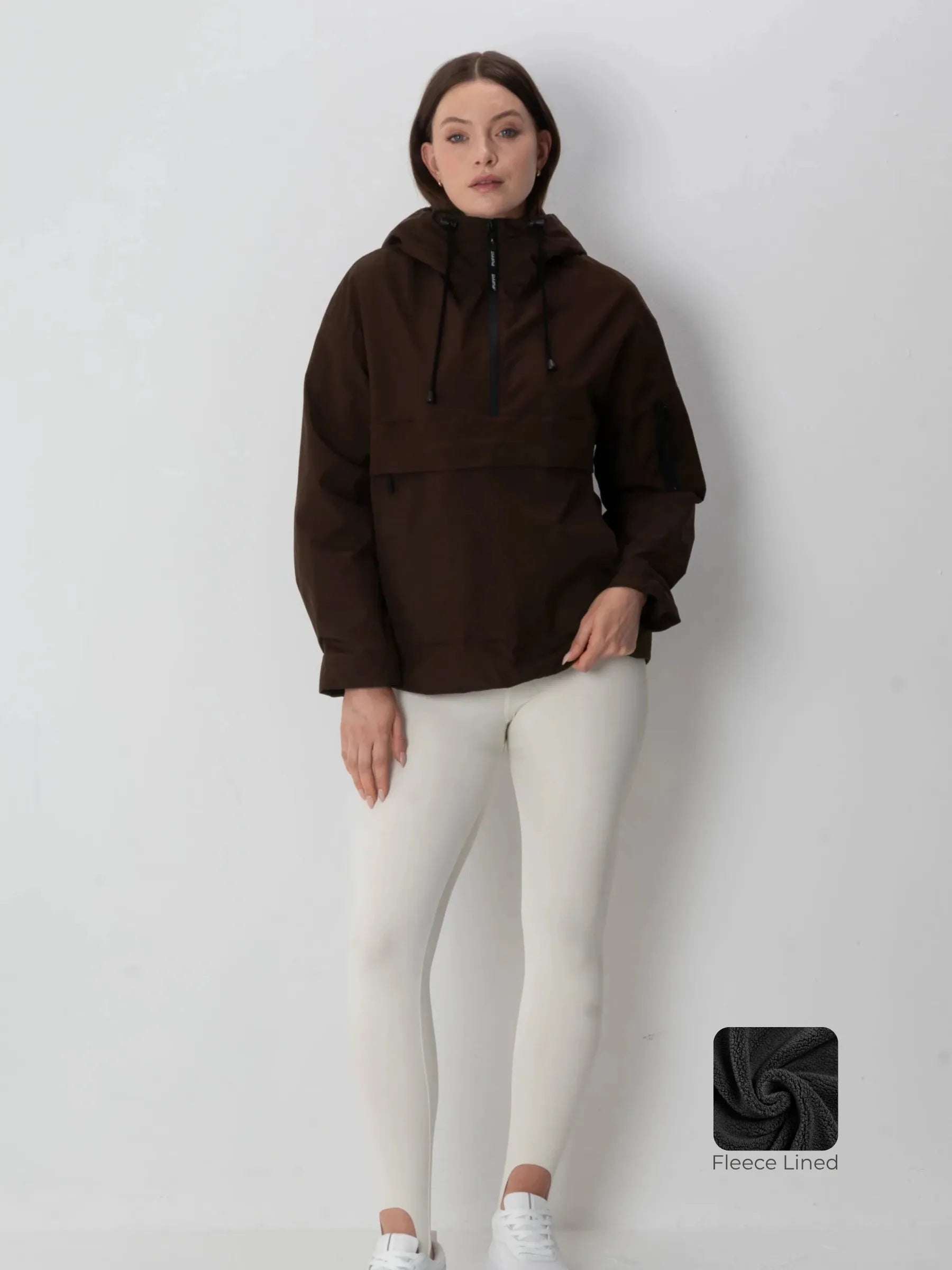STM-TEX™ Regen-Hoodie mit Fleecefutter und lockerem Schnitt