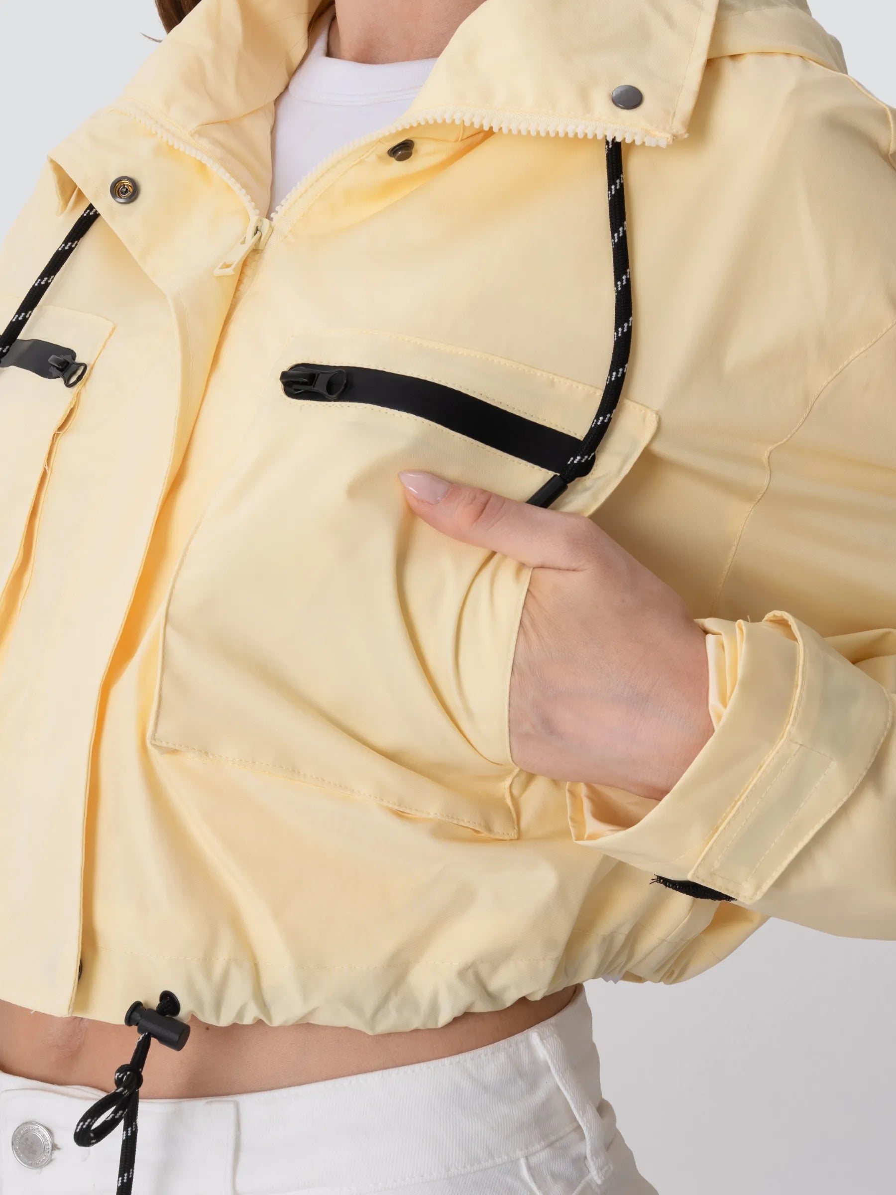 STM-TEX™ Summer Cropped Detached Hooded Rain Jacket