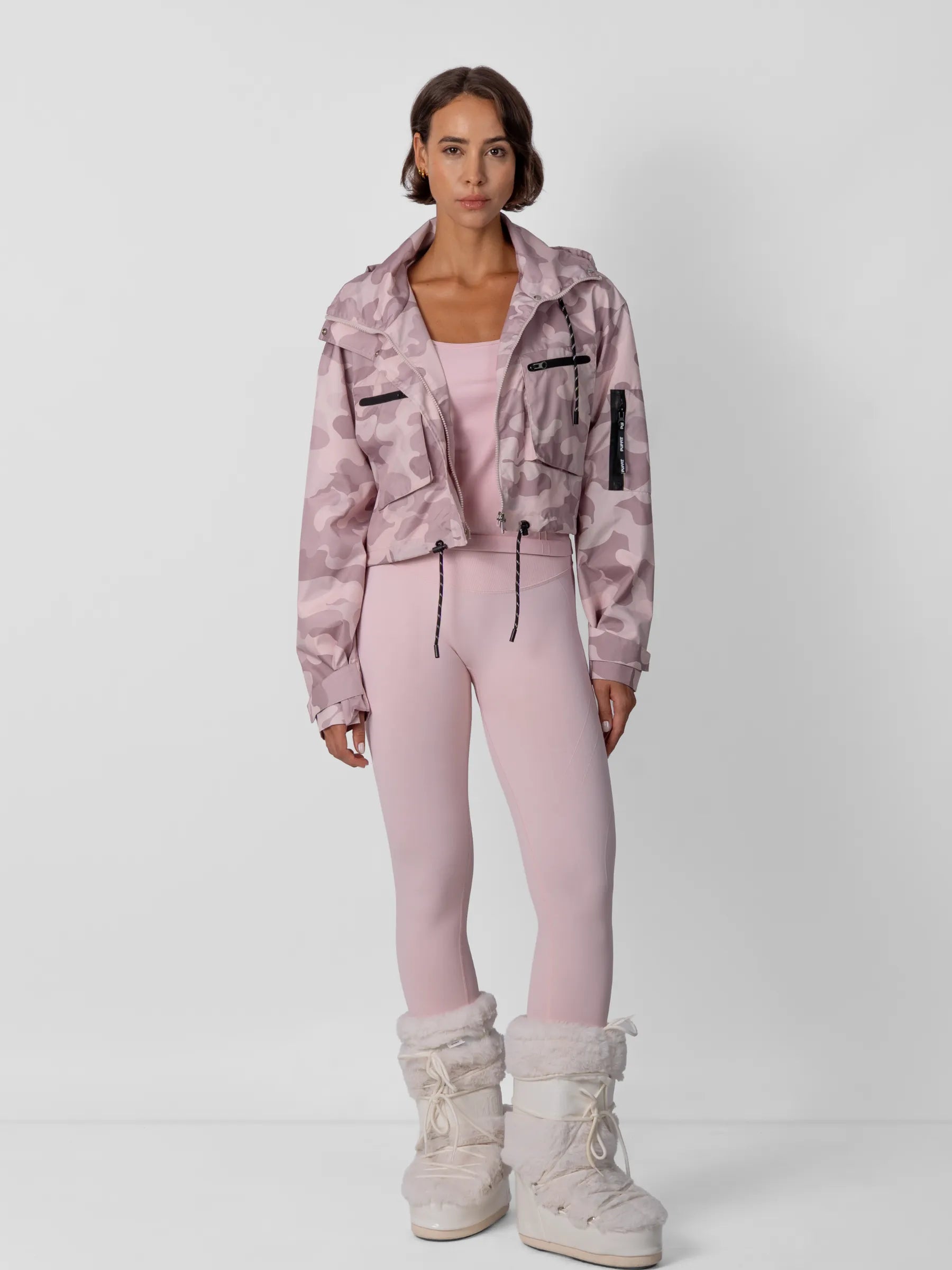 STM-TEX™ Pink Camo Cropped Detached Hooded Rain Jacket