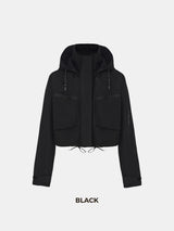STM-TEX™ Summer Cropped Detached Hooded Rain Jacket - Stay Puffit
