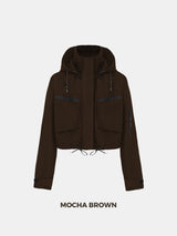 STM-TEX™ Summer Cropped Detached Hooded Rain Jacket - Stay Puffit