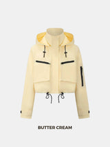 STM-TEX™ Summer Cropped Detached Hooded Rain Jacket - Stay Puffit