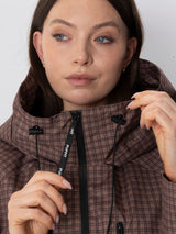 STM-TEX™ One Size Brown Check Short Oversized Rain Jacket
