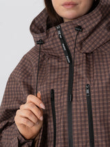 STM-TEX™ One Size Brown Check Short Oversized Rain Jacket