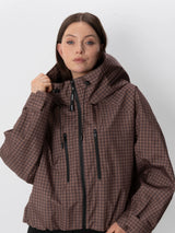 STM-TEX™ One Size Brown Check Short Oversized Rain Jacket