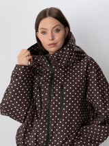 STM-TEX™ One Size Brown Dot Short Oversized Rain Jacket