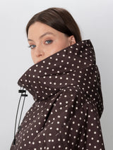 STM-TEX™ One Size Brown Dot Short Oversized Rain Jacket