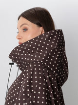 STM-TEX™ One Size Brown Dot Short Oversized Rain Jacket