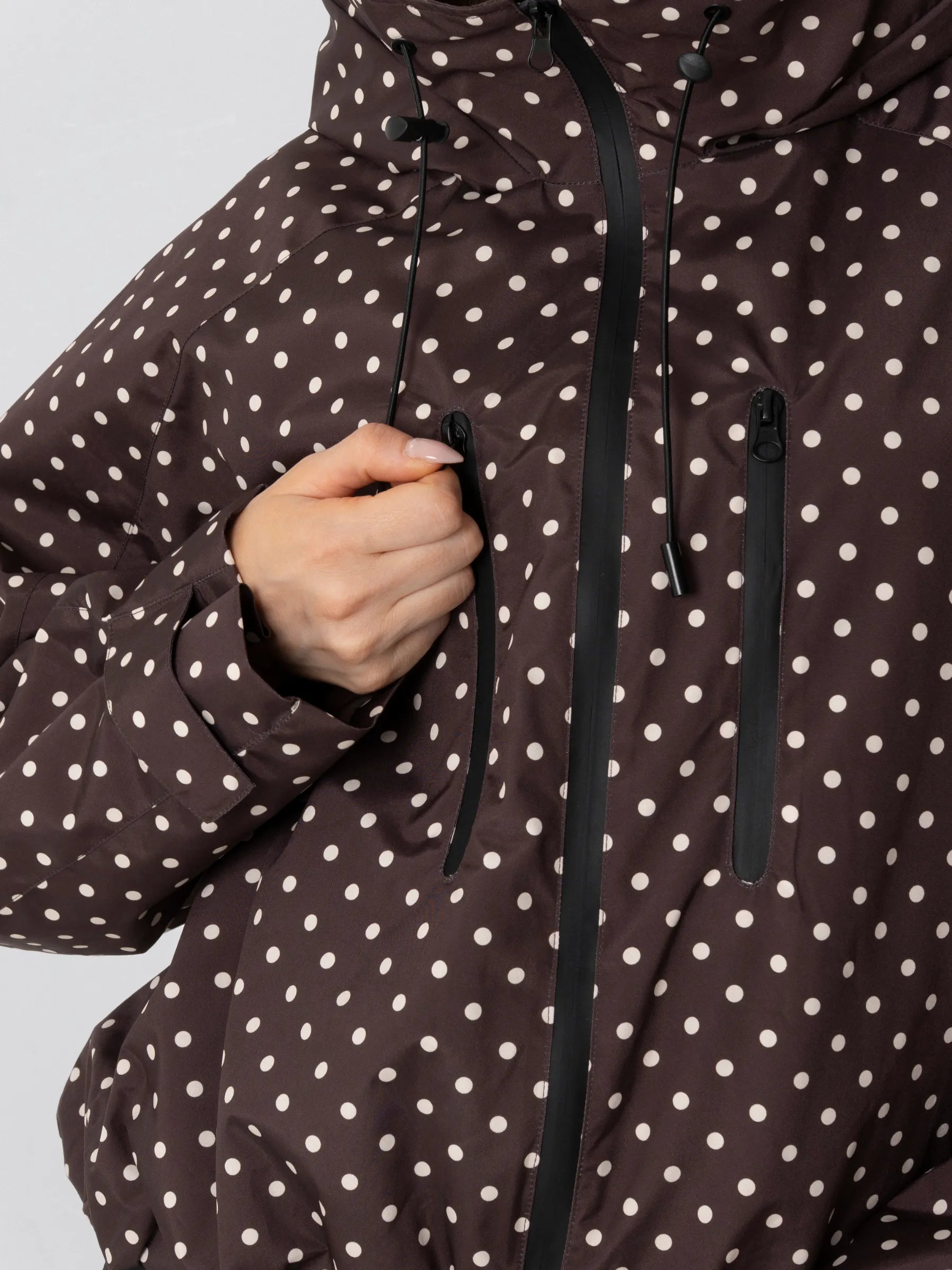 STM-TEX™ One Size Brown Dot Short Oversized Rain Jacket