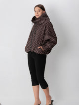STM-TEX™ One Size Brown Dot Short Oversized Rain Jacket