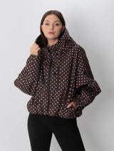 STM-TEX™ One Size Brown Dot Short Oversized Rain Jacket
