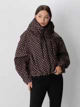 STM-TEX™ One Size Brown Dot Short Oversized Rain Jacket
