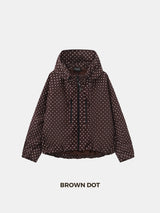 STM-TEX™ One Size Brown Dot Short Oversized Rain Jacket