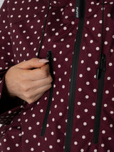 STM-TEX™ One Size Burgundy Dot Short Oversized Rain Jacket