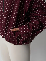 STM-TEX™ One Size Burgundy Dot Short Oversized Rain Jacket